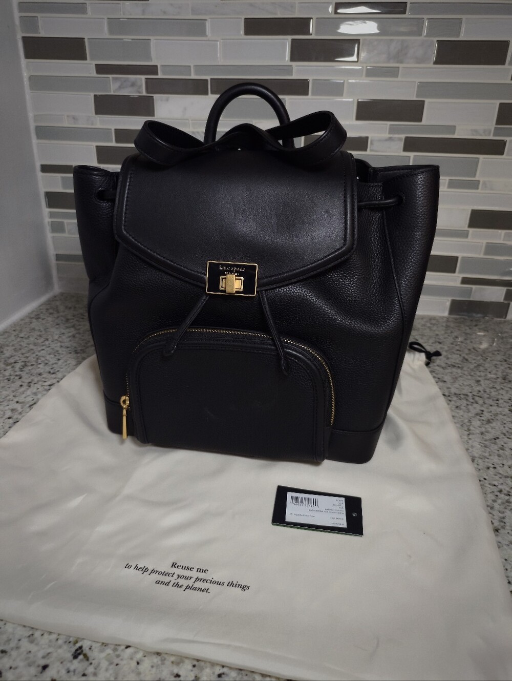 Kate Spade York Backpack in Small, (Black Leather)
